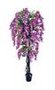 AMERIQUE Gorgeous & Unique 5 Feet Pre-Potted Artificial Purple Red Wisteria Tree with Flowers, Feel Real Technology view 1
