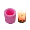 Cylinder Christmas Candle Silicone Molds Star Tree Deer DIY Cake Decorating Supplies Bakeware Baking Tools Handmade Soap Plaster Mold Fondant Mousse Chocolate Biscuit Sugar Craft Mould view 1