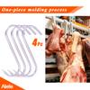 Alele 8 Inch Meat Hook 10mm Heavy Duty Stainless Steel Butcher Hooks for Hanging Beef (Meat Hook 10mm 8inch 4p) view 2