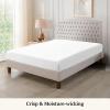 Tula Linen 1 Piece Luxury Hotel Quality Fully Elastic Fitted Sheet/Bottom Sheet Queen Size Fits 14-15" Deep Pocket 100% Egyptian Cotton 700 Thread Count Solid Pattern Premium Quality Color White view 2