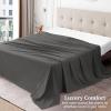 Tula Linen 1 Piece Luxury Hotel Quality Flat Sheet/Top Sheet Queen Size 100% Egyptian Cotton 700 Thread Count Solid Pattern Premium Quality Color Grey view 3