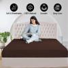 Tula Linen 1 Piece Luxury Hotel Quality Fully Elastic Fitted Sheet/Bottom Sheet Queen Size Fits 14-15" Deep Pocket 100% Egyptian Cotton 700 Thread Count Solid Pattern Premium Quality Color Choclate view 4