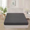 Tula Linen 1 Piece Luxury Hotel Quality Fully Elastic Fitted Sheet/Bottom Sheet Queen Size Fits 14-15" Deep Pocket 100% Egyptian Cotton 700 Thread Count Solid Pattern Premium Quality Color Grey view 1