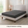 Tula Linen 1 Piece Luxury Hotel Quality Fully Elastic Fitted Sheet/Bottom Sheet Queen Size Fits 14-15" Deep Pocket 100% Egyptian Cotton 700 Thread Count Solid Pattern Premium Quality Color Grey view 2