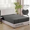 Tula Linen 1 Piece Luxury Hotel Quality Fully Elastic Fitted Sheet/Bottom Sheet Queen Size Fits 14-15" Deep Pocket 100% Egyptian Cotton 700 Thread Count Solid Pattern Premium Quality Color Grey view 3