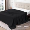 Tula Linen 1 Piece Luxury Hotel Quality Flat Sheet/Top Sheet Queen Size 100% Egyptian Cotton 700 Thread Count Solid Pattern Premium Quality Color Black view 3