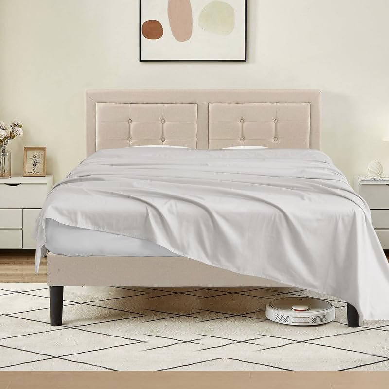 Tula Linen 1 Piece Luxury Hotel Quality Flat Sheet/Top Sheet Queen Size 100% Egyptian Cotton 700 Thread Count Solid Pattern Premium Quality Color Silver Grey