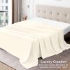 Tula Linen 1 Piece Luxury Hotel Quality Flat Sheet/Top Sheet Queen Size 100% Egyptian Cotton 700 Thread Count Solid Pattern Premium Quality Color Ivory view 3