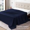 Tula Linen 1 Piece Luxury Hotel Quality Flat Sheet/Top Sheet Queen Size 100% Egyptian Cotton 700 Thread Count Solid Pattern Premium Quality Color Navy Blue view 3