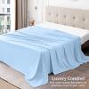 Tula Linen 1 Piece Luxury Hotel Quality Flat Sheet/Top Sheet Queen Size 100% Egyptian Cotton 700 Thread Count Solid Pattern Premium Quality Color Light Blue view 3