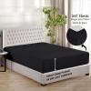 Tula Linen 1 Piece Luxury Hotel Quality Fully Elastic Fitted Sheet/Bottom Sheet Queen Size Fits 14-15" Deep Pocket 100% Egyptian Cotton 700 Thread Count Solid Pattern Premium Quality Color Black view 3