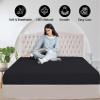 Tula Linen 1 Piece Luxury Hotel Quality Fully Elastic Fitted Sheet/Bottom Sheet Queen Size Fits 14-15" Deep Pocket 100% Egyptian Cotton 700 Thread Count Solid Pattern Premium Quality Color Black view 4