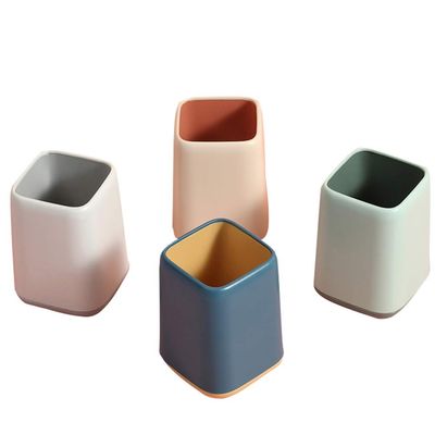 Cabilock 4pcs Two-color Splicing Creative Pen Holder Make-up Organizer for Desktop Storage Multi-functional Container for Office Home Use Stylish and Design