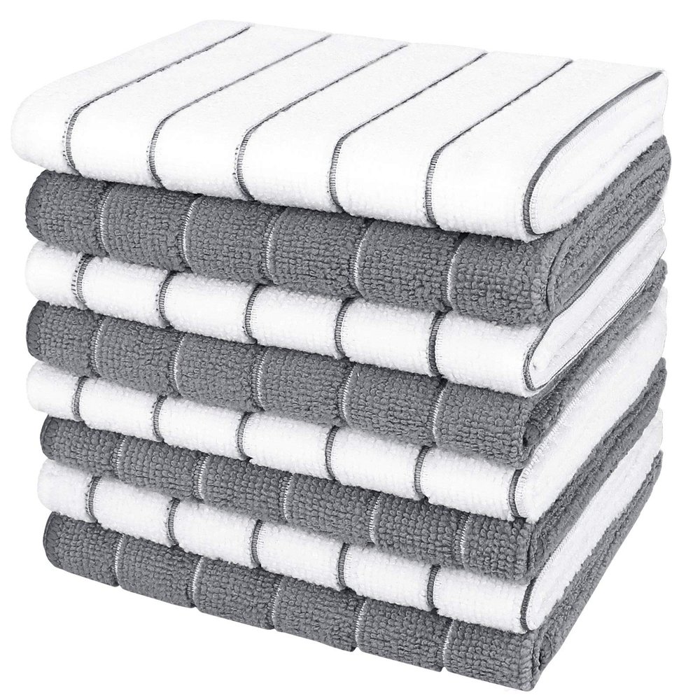 AIDEA Kitchen Towels, Absorbent Dish Cloth for Kitchen, Soft Dish Towels for Home, Multi-Purpose Cloths for Household Cleaning and Drying-8PK, 12x12