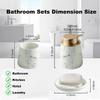 3 Piece Painted Ceramics Creative Bathroom Accessories Set Durable Includes Lotion Dispenser Toothbrush Holder Soap Dish Ideas Home Gift for Ware Home Decor (Matte whitefour piece) view 2