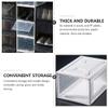 Cabilock 1pc Transparent Shoe Storage Box Stackable Organizer for Sneakers Material Space-saving Design for Home Display and Storage Easy to Clean and Install view 2