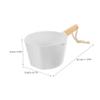 Handle Wooden Water Ladle for Bathing and Kitchen Use for Scooping Water Rinsing and Gardening Stackable and Easy to Clean view 2