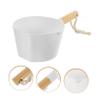 Handle Wooden Water Ladle for Bathing and Kitchen Use for Scooping Water Rinsing and Gardening Stackable and Easy to Clean view 4