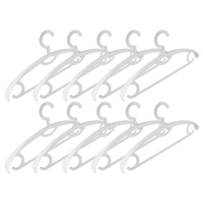 Cabilock 10pcs Traceless Clothes Hanger Thick Non- Solid Plastic Swivel Hook Windproof Design for Spaces for Closets and Bedrooms