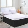 Amuze Bedding Eay Fit Elastic Wrap Around Ruffled Bed Skirt Recron 600 Thread Count(Black, Short King, Drop Length 16 Inches) view 2