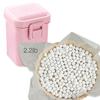 Hommtina 2.2Lb Ceramic Pie Weights Baking Beans Pie Crust Reusable 10mm Weights Natural Ceramic Stoneware with Wheat Straw Container (35 Oz Total) (Pink) view 1