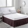 Amuze Bedding Eay Fit Elastic Wrap Around Ruffled Bed Skirt Recron 600 Thread Count(Chocolate, Twin, Drop Length 16 Inches) view 2