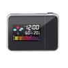 Alarm Clock Black Digital Projection Snooze Alarm Clock Colorful Led Display Backlight Silent Ticking Clock Weather Station Home Clocks Clock view 1