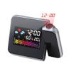 Alarm Clock Black Digital Projection Snooze Alarm Clock Colorful Led Display Backlight Silent Ticking Clock Weather Station Home Clocks Clock view 3