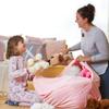 Aubliss Stuffed Animal Storage Bean Bag Chair Cover for Kids,X-Large Velvet Extra Soft Zipper Beanbag for Organizing Toddler and Kids' Rooms Plush Toys,Bean Bag Chair Cover Only,Unicorn Pink Floral view 2