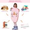 Aubliss Stuffed Animal Storage Bean Bag Chair Cover for Kids,X-Large Velvet Extra Soft Zipper Beanbag for Organizing Toddler and Kids' Rooms Plush Toys,Bean Bag Chair Cover Only,Unicorn Pink Floral view 3