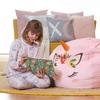 Aubliss Stuffed Animal Storage Bean Bag Chair Cover for Kids,X-Large Velvet Extra Soft Zipper Beanbag for Organizing Toddler and Kids' Rooms Plush Toys,Bean Bag Chair Cover Only,Unicorn Pink Floral view 4