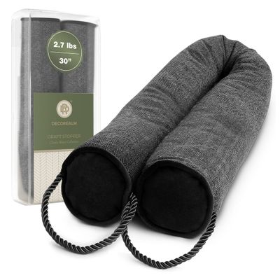 DECOREALM Heavy Duty Under Door Draft Stopper and Noise Blocker, Sound Proof Under Door Draft Guard for Doors and Windows, Provides Air Insulation and Weather Stripping for Doors (Black, 30 Inches)