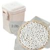 Hommtina 2.2Lb Ceramic Pie Weights Baking Beans Pie Crust Reusable 10mm Weights Natural Ceramic Stoneware with Wheat Straw Container (35 Oz Total) (White) view 1