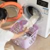 Flexible Plastic Carry Laundry Basket Holder Square Storage Hamper with Side Handles (Purple) view 3