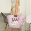 Flexible Plastic Carry Laundry Basket Holder Square Storage Hamper with Side Handles (Purple) view 4