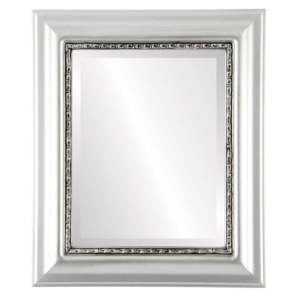 OVALCREST Rectangle Beveled Wall Mirror for Home Decor - Chicago Style - Silver Spray - 23x29 Outside Dimensions