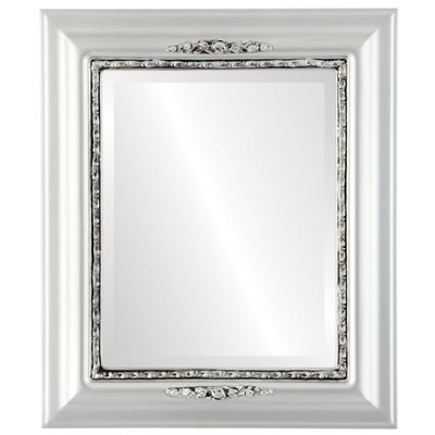 OVALCREST Rectangle Beveled Wall Mirror for Home Decor - Boston Style - Silver Spray - 17x21 Outside Dimensions