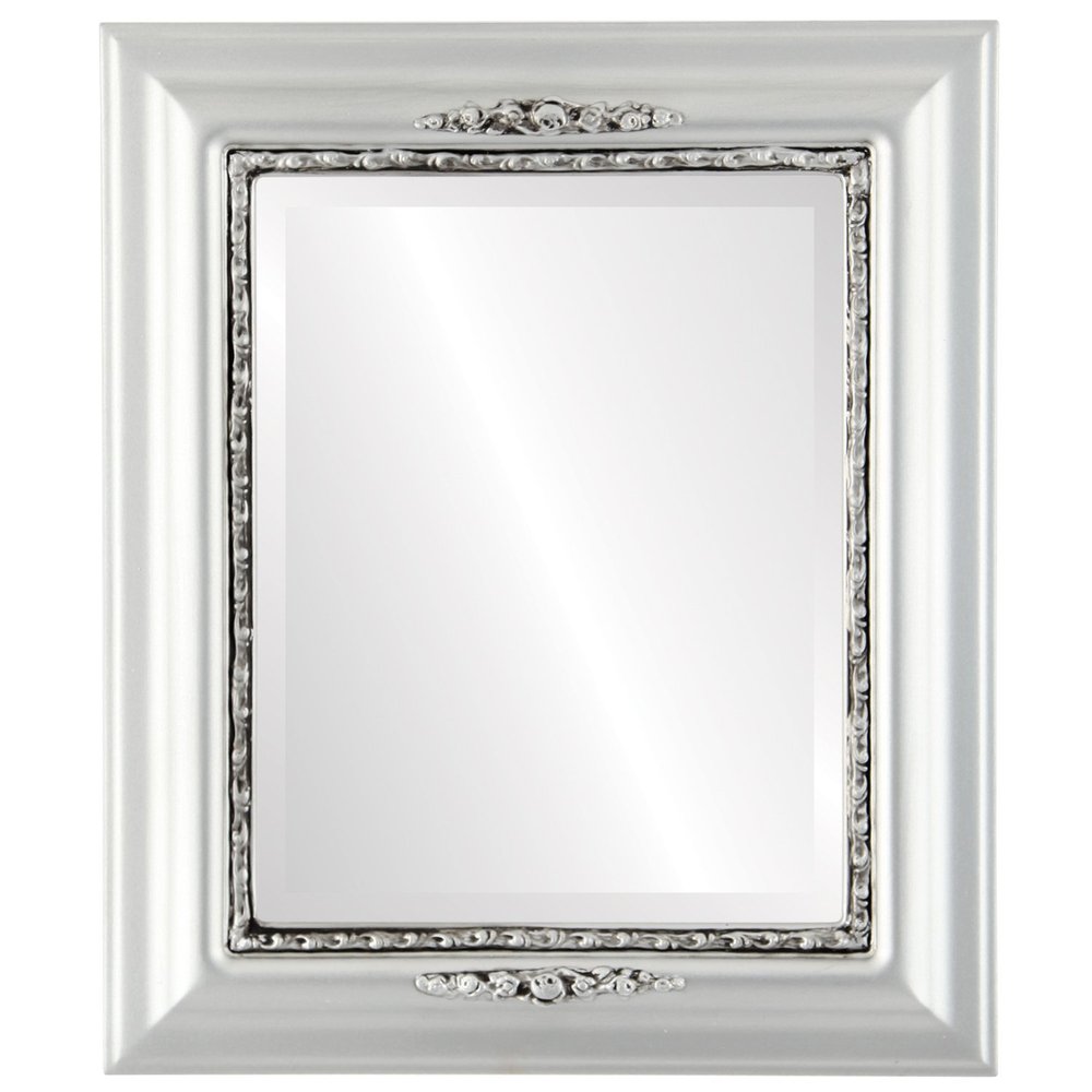 OVALCREST Rectangle Beveled Wall Mirror for Home Decor - Boston Style - Silver Spray - 17x21 Outside Dimensions