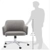Amazon Basics Modern Home Office Desk Chair with Smooth-Rolling Wheels, Adjustable Height, 360 Degree Swivel, Light Gray view 3