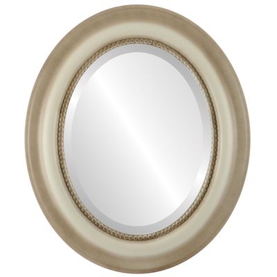 OVALCREST Oval Beveled Wall Mirror for Home Decor - Heritage Style - Taupe - 29x41 Outside Dimensions