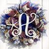 Artisan nautical, beach, coastal wreath with monogram letter A (most letters available), starfish & sand dollar for outdoor or indoor decorations. Wreath is very full, measures 18x18x6 view 3