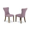 East West Furniture GAP7T40 Gallatin Parson Kitchen Chairs - Button Tufted Nailhead Trim Dahlia Linen Fabric Padded Dining Chairs, Set of 2, Jacobean view 1