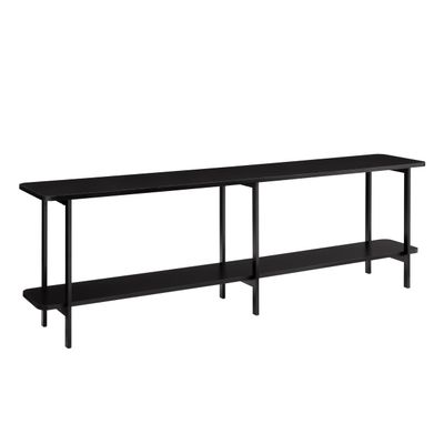 Manhattan Comfort Celine 70.87" Modern Console Table for Entryway, Living Room, Home Office with 2-Tier Design, Carbon Steel Legs, Versatile TV Stand for up to 60" Televisions, Black