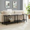 Manhattan Comfort Celine 70.87" Modern Console Table for Entryway, Living Room, Home Office with 2-Tier Design, Carbon Steel Legs, Versatile TV Stand for up to 60" Televisions, Black view 2