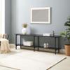 Manhattan Comfort Celine 70.87" Modern Console Table for Entryway, Living Room, Home Office with 2-Tier Design, Carbon Steel Legs, Versatile TV Stand for up to 60" Televisions, Black view 3