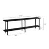 Manhattan Comfort Celine 70.87" Modern Console Table for Entryway, Living Room, Home Office with 2-Tier Design, Carbon Steel Legs, Versatile TV Stand for up to 60" Televisions, Black view 4