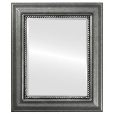 OVALCREST Rectangle Beveled Wall Mirror for Home Decor - Heritage Style - Black Silver - 23x29 Outside Dimensions
