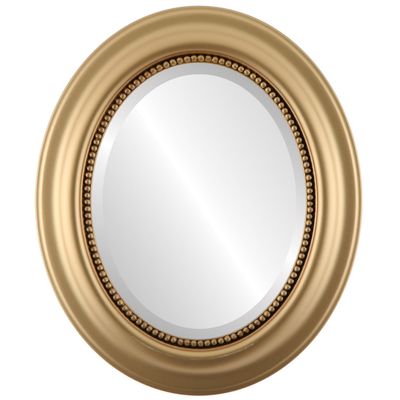 OVALCREST Oval Beveled Wall Mirror for Home Decor - Heritage Style - Gold Spray - 29x41 Outside Dimensions