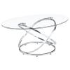 Coaster Home Furnishings - Warren - 3-Piece Coffee Table Set with Clear Glass Oval Tops, Metal Frame with Intertwined Ring Design - Living Room - Chrome - 722373 view 4