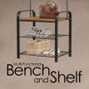 Lavish Home Entryway Bench with Coat Rack - Metal Hall Tree with Seat, Hooks, and Shoe Storage - Rustic Farmhouse Freestanding Mudroom Furniture view 3
